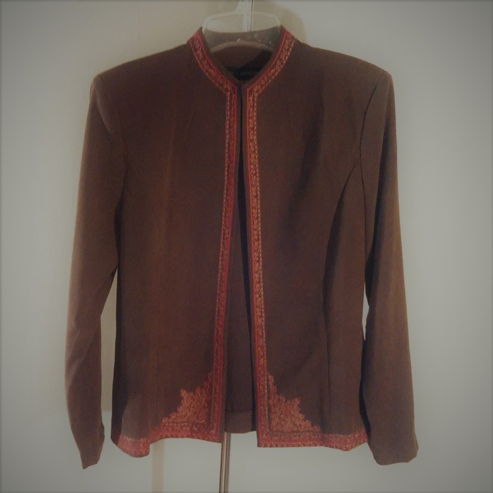 Natural Impressions Embroidered Velour Jacket Sz M